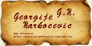 Georgije Markočević vizit kartica